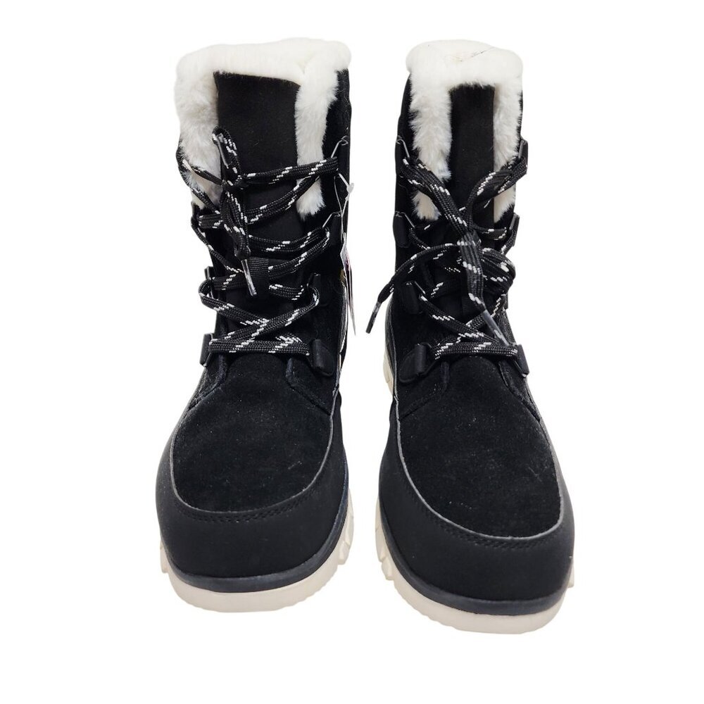 Universal Thread Womens Winter Faux Fur-Lined Black Lace-Up Snow Boots Size 11 - Picture 2 of 10